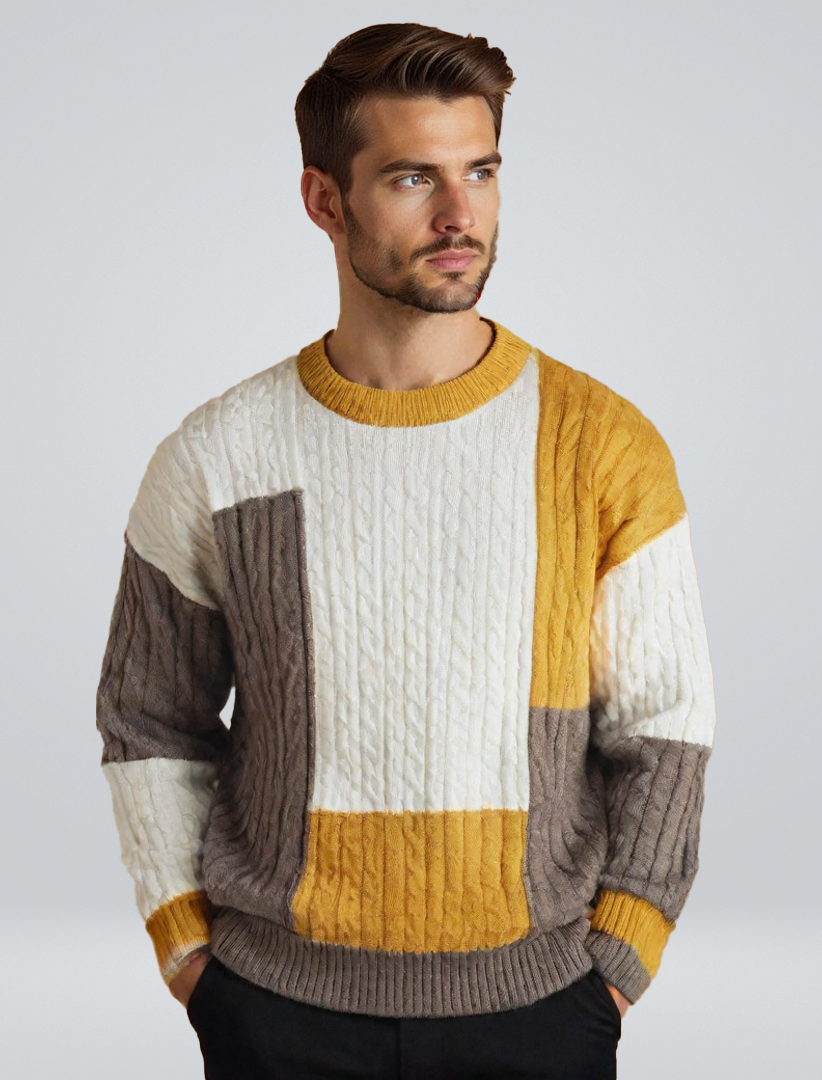 Franchino | Casual Sweater with Color Blocks