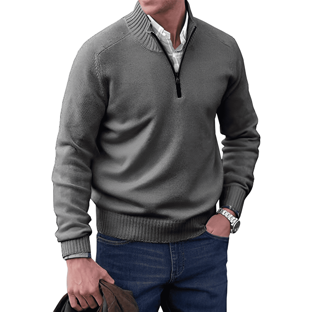 Belisario | Elegant cashmere sweater with zip