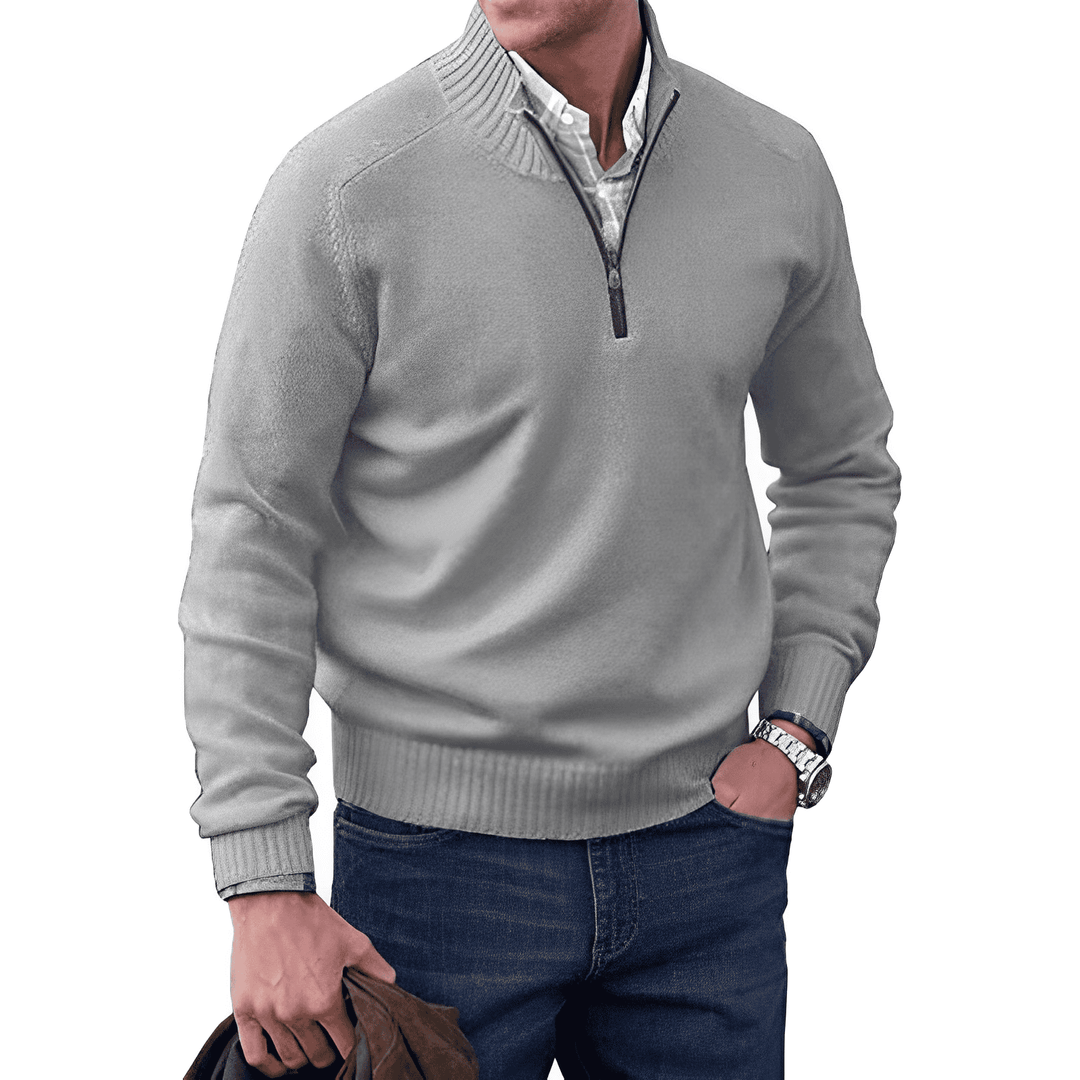 Belisario | Elegant cashmere sweater with zip