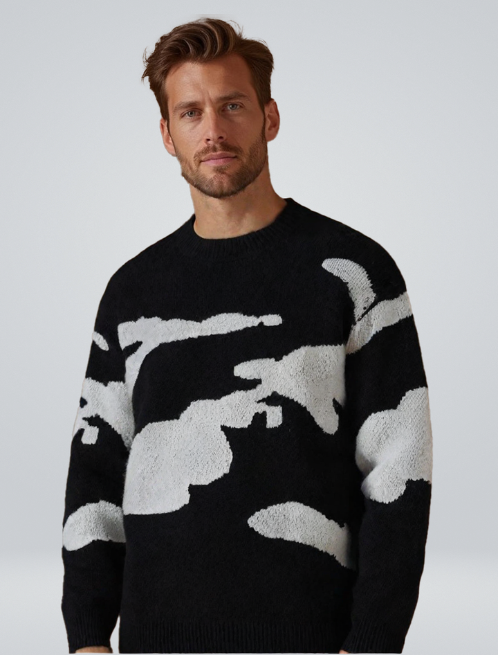 Mariella | Men's Sweater with Cloud Pattern