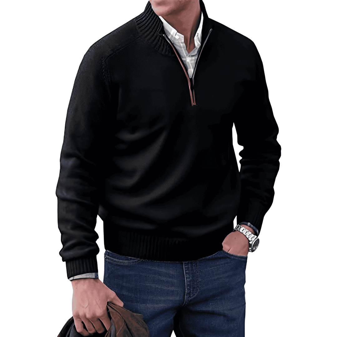 Belisario | Elegant cashmere sweater with zip