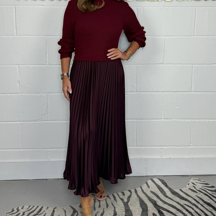 Moira™ - Coordinated two-piece set with sweater and skirt.