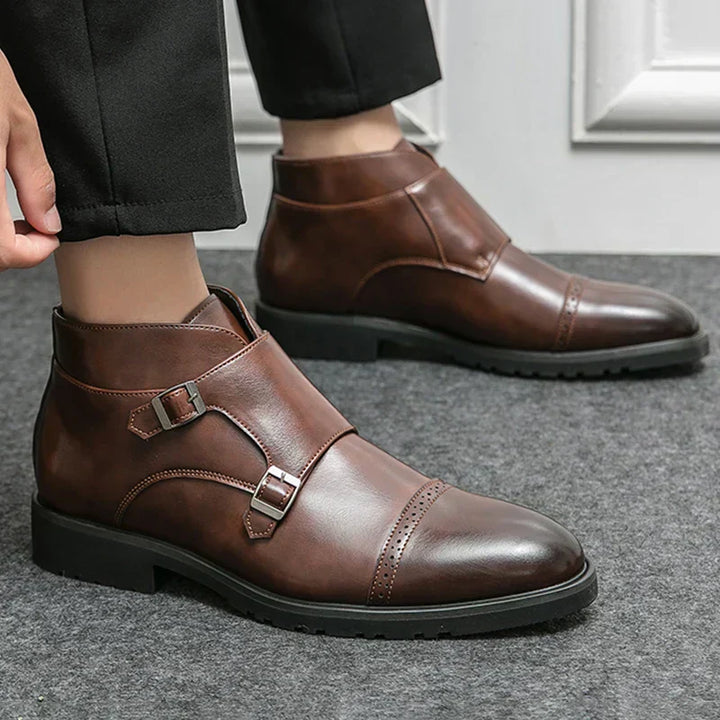 Darell™ | Leather Boots with Double Monk Straps