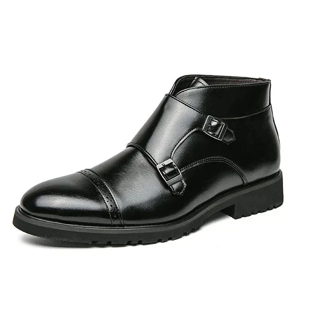 Darell™ | Leather Boots with Double Monk Straps