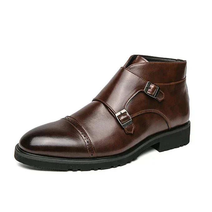 Darell™ | Leather Boots with Double Monk Straps