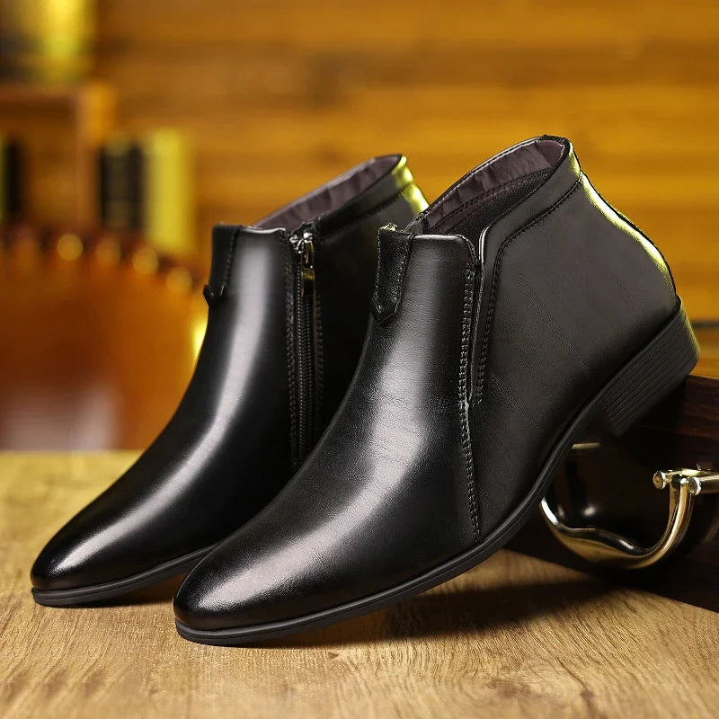 Pierre™ Chic Leather Boots with Zipper