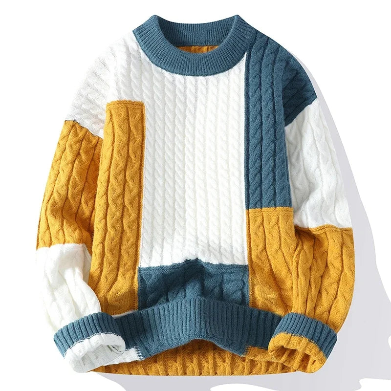 Franchino | Casual Sweater with Color Blocks