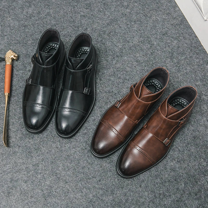 Darell™ | Leather Boots with Double Monk Straps