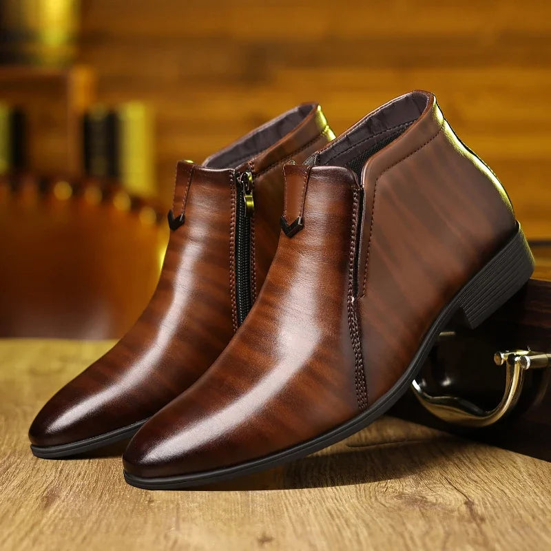 Pierre™ Chic Leather Boots with Zipper