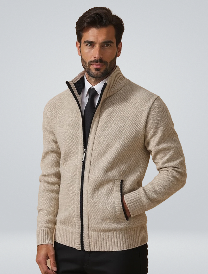 Leandro | Knitted Cardigan with Zipper Closure