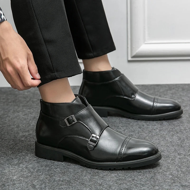 Darell™ | Leather Boots with Double Monk Straps