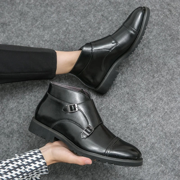 Darell™ | Leather Boots with Double Monk Straps